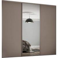 Spacepro Heritage 3 (W)ardrobe Door Kit Stone Grey Framed - 2 x 1 Panel Shaker & 1 x 1 Panel Mirror - 2261mm (W)