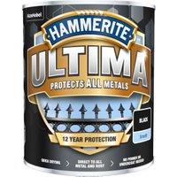 Hammerite Ultima Metal Paint - Smooth Black - 750ml