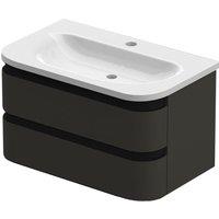Duarti by Calypso Berrington Polished Anthracite Vanity with Whitley Basin - 800mm