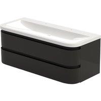 Duarti by Calypso Berrington Polished Anthracite Vanity with Whitley Basin - 1200mm