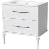 Duarti by Calypso Kentchurch Glacier White Vanity with Farley Recessed Basin, 280mm Legs & Chrome Handles - 750mm