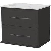 Duarti by Calypso Kentchurch Strata Grey Wall Hung Vanity with Farley Recessed Basin & Chrome Handles - 600mm