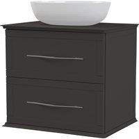 Duarti by Calypso Kentchurch Strata Grey Wall Hung Vanity with Bredon Countertop Basin, Worktop & Chrome Handles - 600mm