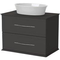 Duarti by Calypso Kentchurch Strata Grey Wall Hung Vanity with Hanbury Countertop Basin, Worktop & Chrome Handles - 750mm