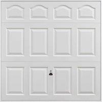Garador Cathedral Panelled Framed Retractable Garage Door - White - 2134 x 2136mm