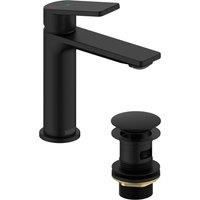 Bristan Frammento Cold Start Basin Mixer with Clicker Waste - Black