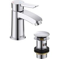 Bristan Apelo Cold Start Small Basin Mixer Tap with Clicker Waste - Chrome