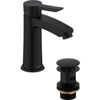 Bristan Apelo Cold Start Basin Mixer with Clicker Waste - Black