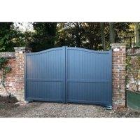 Readymade Anthracite Grey Aluminium Bell Curved Top Double Swing Driveway Gate - 3000 x 1600mm