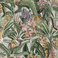 Holden Decor Safari Fusion Grey & Silver Wallpaper - 10.05m x 53cm