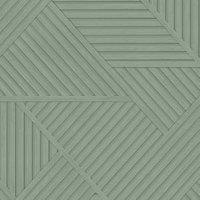 Holden Decor Wood Geometric Sage Wallpaper - 10.05m x 53cm