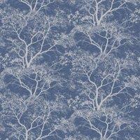 Holden Decor Whispering Trees Dark Blue Wallpaper - 10.05m x 53cm