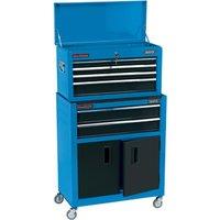 Draper RCTC6/B Blue Combined Roller Cabinet & 6 Drawer Tool Chest