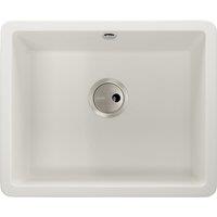 Abode Matrix Square 1 Bowl Undermount Granite Kitchen Sink - White