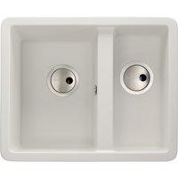 Abode Matrix Square 1.5 Bowl Undermount Granite Kitchen Sink - White