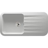 Abode Dune 1 Bowl Granite Kitchen Sink - White