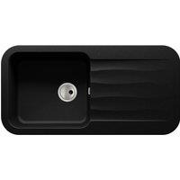 Abode Dune 1 Bowl Granite Kitchen Sink - Black