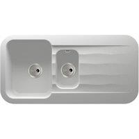 Abode Dune 1.5 Bowl Granite Kitchen Sink - White