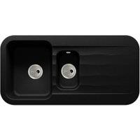 Abode Dune 1.5 Bowl Granite Kitchen Sink - Black