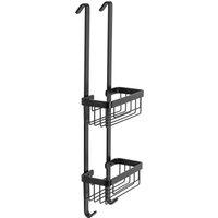 Croydex Aluminium 2 Tier Hook Over Basket - Black