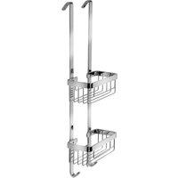 Croydex Aluminium 2 Tier Hook Over Basket - Chrome