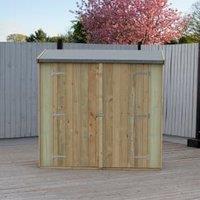 Shire Pent Overlap Pressure Treated Double Door Shed - 6 x 3ft