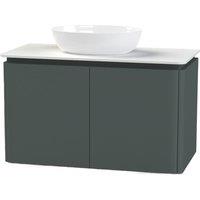 Duarti by Calypso Whitbourne Juniper Green Vanity with White Worktop & Bredon Countertop Basin - 940mm