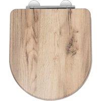 Croydex Varese Flexi-Fix D Shaped Wooden Soft Close Quick Release Toilet Seat - Grey Oak Effect