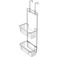 Croydex Hook Over Door Double Chrome Storage Basket - 710 x 410mm