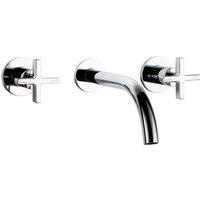 Abode Serenitie Wall Mounted 3 Hole Basin & Bath Mixer Tap - Chrome