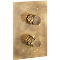 Abode Kite 2 Handle & 2 Outlet Thermostatic Concealed Shower Valve - Antique Brass