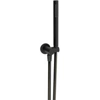 Abode Round Combined Wall Outlet with Handshower & Bracket - Matt Black