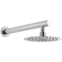 Abode Storm Chrome Wall Mounted Round Shower Head & Arm - 200mm