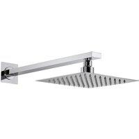 Abode Storm Chrome Wall Mounted Square Shower Head & Arm - 200mm
