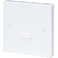 Wickes Square Edge 10A 1 Gang 1 Way Light Switch - White - Pack of 5