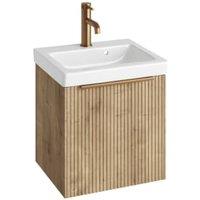 Abacus Concept Halifax Oak Ribbed S3 Vanity Unit & Basin - 450mm