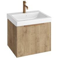 Abacus Concept Halifax Oak Ribbed S3 Vanity Unit & Basin - 550mm