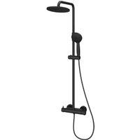 Hadleigh Wall Mounted Dual Outlet Shower Mixer - Matt Black