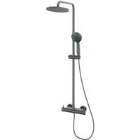 Hadleigh Wall Mounted Dual Outlet Shower Mixer - Matt Anthracite