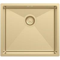 Wickes Perugia 1 Bowl Brushed Gold Stainless Steel Undermount Kitchen Sink & Waste Kit