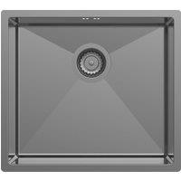 Wickes Perugia 1 Bowl Gunmetal Stainless Steel Undermount Kitchen Sink & Waste Kit