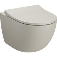 VitrA Norden Easy Clean Wall Hung Toilet Pan & Soft Close Slim Seat - Matt Taupe