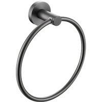 Bristan Round Towel Ring - Brushed Anthracite