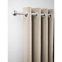 Rothley Premium Extendable Curtain Pole Kit with Solid Orb Finials - Brushed Stainless Steel 165-300cm