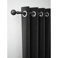 Rothley Premium Extendable Curtain Pole Kit with Solid Orb Finials - Matt Black 125-216cm