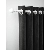 Rothley Premium Extendable Curtain Pole Kit with Solid Orb Finials - Matt White 71-120cm