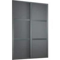 Spacepro Shaker 2 Wardrobe Door Kit Graphite Framed - 2x 3 Panel Shaker - 1145mm (W)