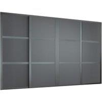 Spacepro Shaker 4 Wardrobe Door Kit Graphite Framed - 4x 3 Panel Shaker - 2898mm (W)