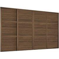 Spacepro Shaker 4 Wardrobe Door Kit Carini Walnut Framed - 4x 3 Panel Shaker - 3506mm (W)