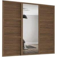 Spacepro Shaker 3 Wardrobe Door Kit Carini Walnut Framed - 2x 3 Panel Shaker & 1x 1 Panel Mirror - 2136mm (W)